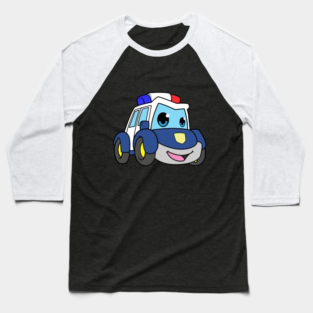 Police car with blue light and siren Baseball T-Shirt by Markus Schnabel